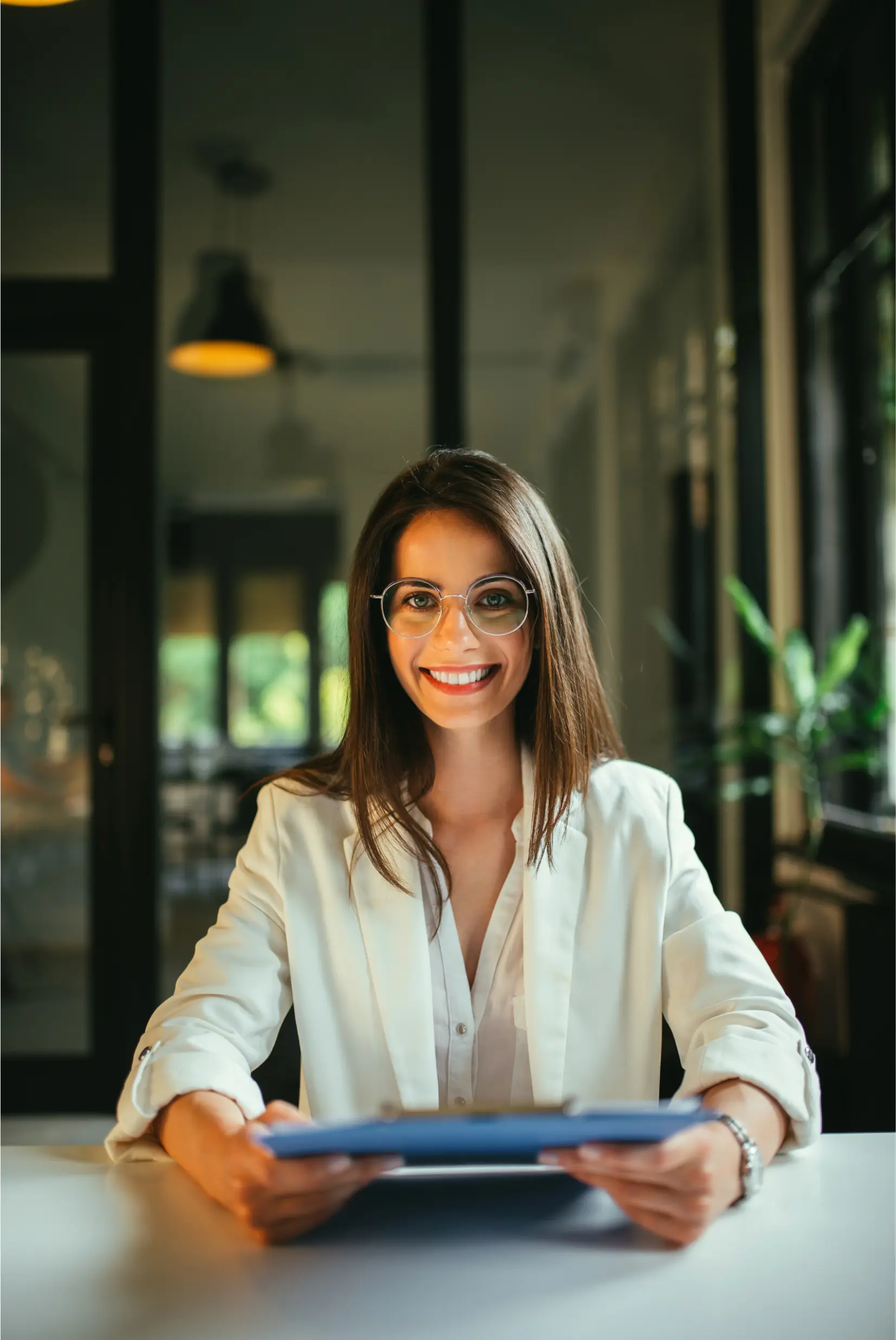 woman with tablet
